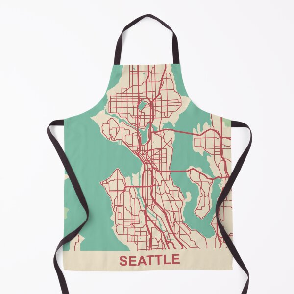 Aperçu de l'œuvre Carte de Seattle (Washington, États-Unis) créée et vendue par MapsByLeo.
