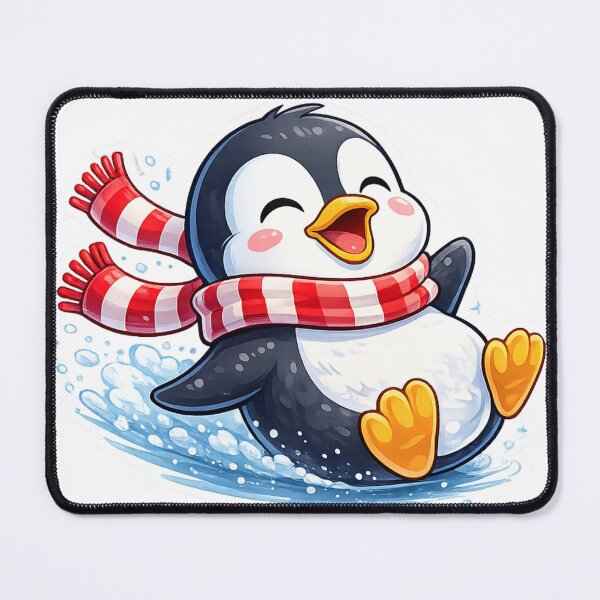 Item preview, Cute Penguin Sliding on Ice Cartoon – Kawaii Winter Penguin Sticker & Funny Animal T-Shirt Design designed and sold by Dasts Cart.