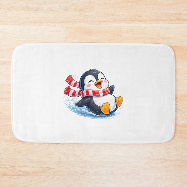 Item preview, Cute Penguin Sliding on Ice Cartoon – Kawaii Winter Penguin Sticker & Funny Animal T-Shirt Design designed and sold by Dasts Cart.