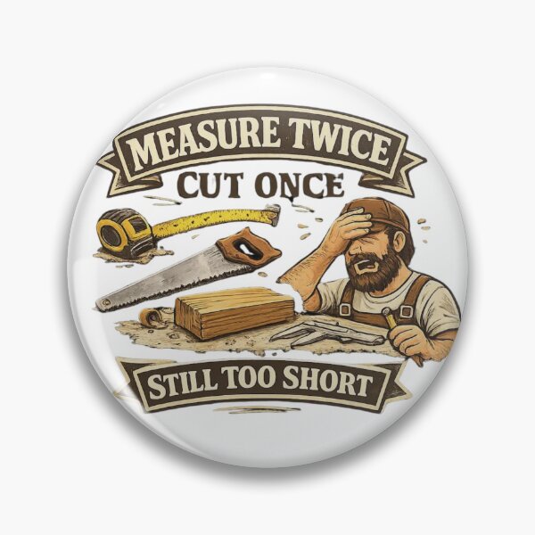 Item preview, Measure Twice Cut Once Still Too Short – Funny Woodworking Carpenter Humor Design designed and sold by HubCreates.