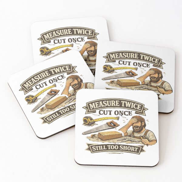 Item preview, Measure Twice Cut Once Still Too Short – Funny Woodworking Carpenter Humor Design designed and sold by HubCreates.