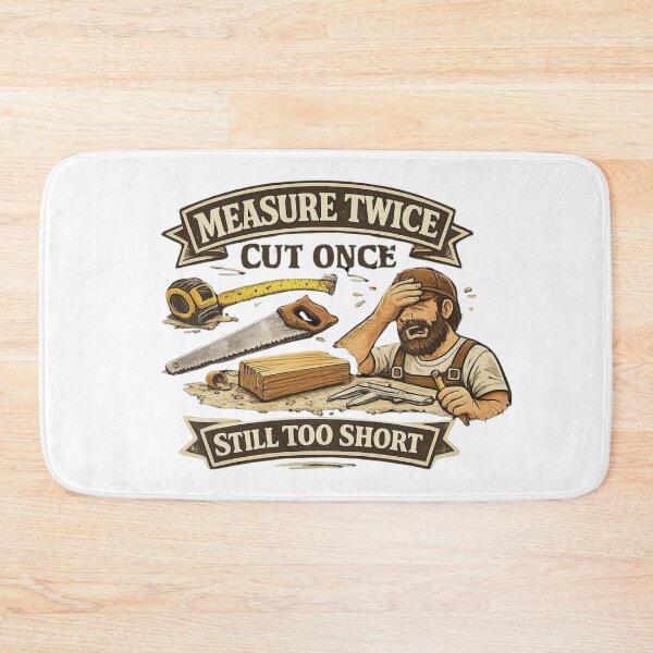 Item preview, Measure Twice Cut Once Still Too Short – Funny Woodworking Carpenter Humor Design designed and sold by HubCreates.