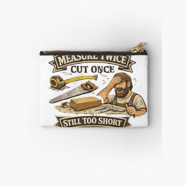 Item preview, Measure Twice Cut Once Still Too Short – Funny Woodworking Carpenter Humor Design designed and sold by HubCreates.