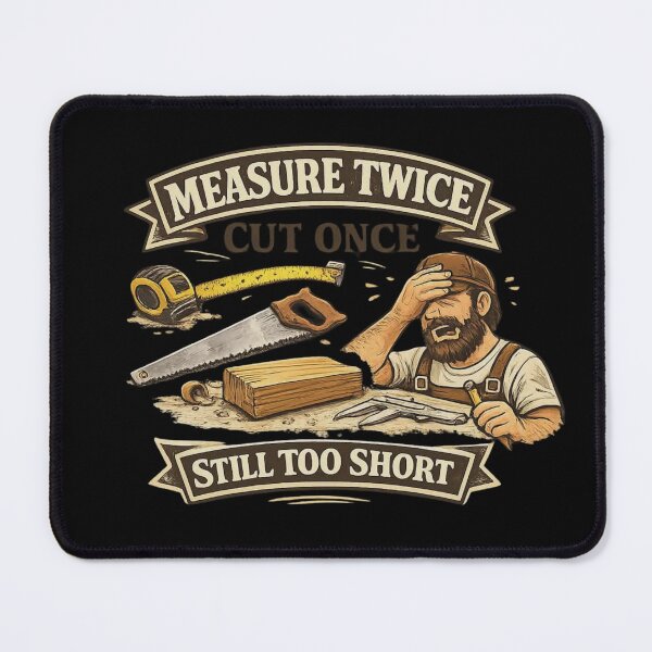Item preview, Measure Twice Cut Once Still Too Short – Funny Woodworking Carpenter Humor Design designed and sold by HubCreates.