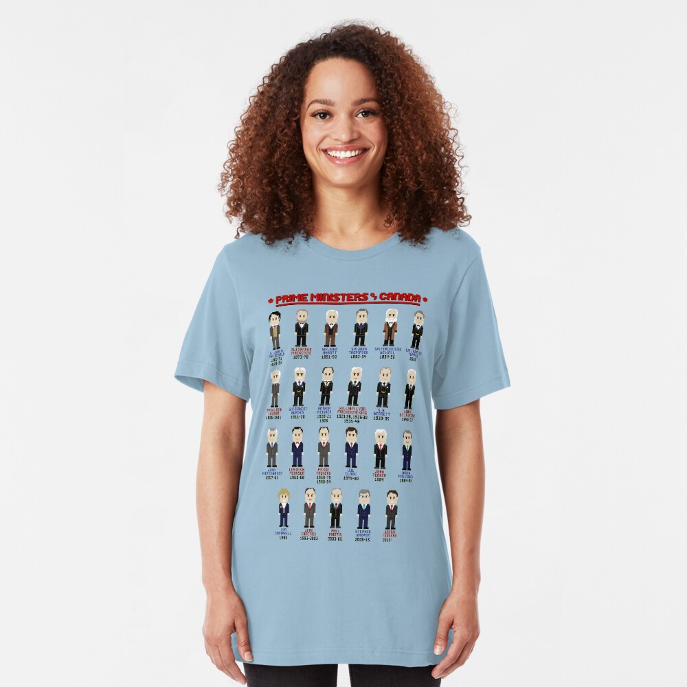 8-Bit Prime Ministers of Canada! Slim Fit T-Shirt