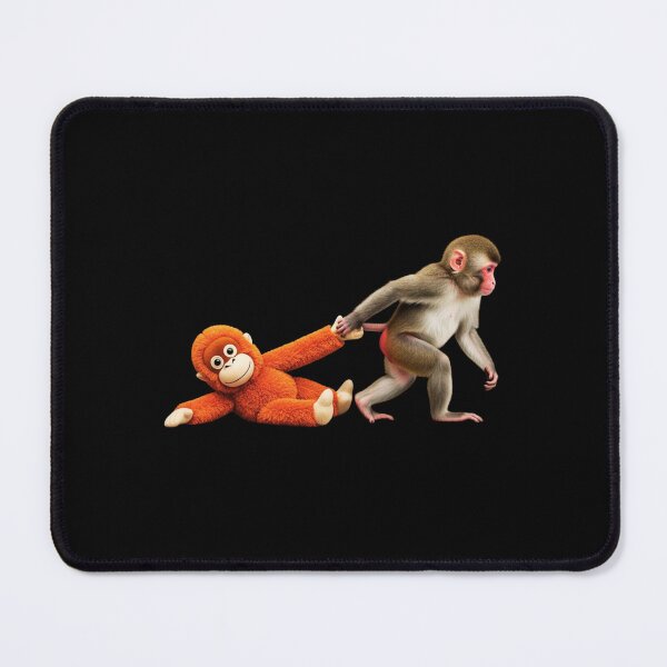 Item preview, Baby Monkey Pulling Orange Plush Toy Funny Macaque Animal Art designed and sold by MotivaChic.