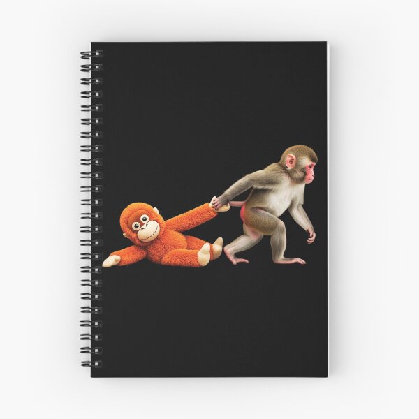 Item preview, Baby Monkey Pulling Orange Plush Toy Funny Macaque Animal Art designed and sold by MotivaChic.