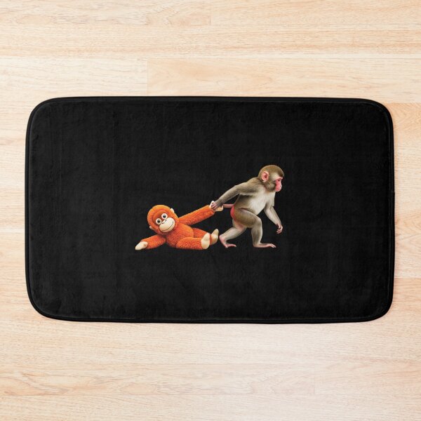 Item preview, Baby Monkey Pulling Orange Plush Toy Funny Macaque Animal Art designed and sold by MotivaChic.