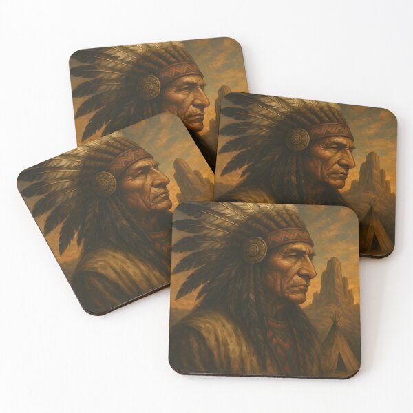 Item preview, Tribal Spirit: Native Warrior with Teepee and Tomahawks designed and sold by Runes & Embers .
