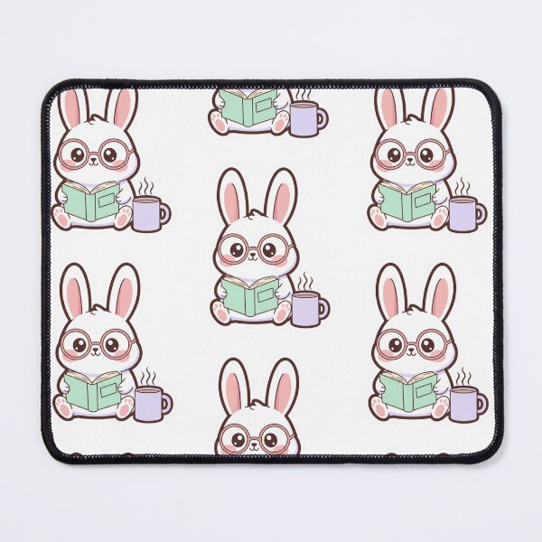Item preview, Bunny reading a book with tea designed and sold by Tiny Step Creation.