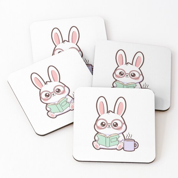Item preview, Bunny reading a book with tea designed and sold by Tiny Step Creation.