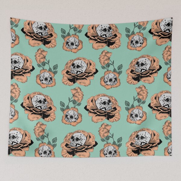 Item preview, Flower Skull Pattern designed and sold by lambsandwolves.