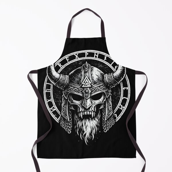 Item preview, Norse Viking Helmet Skull – Nordic Rune Circle Dark Design designed and sold by Runes & Embers .