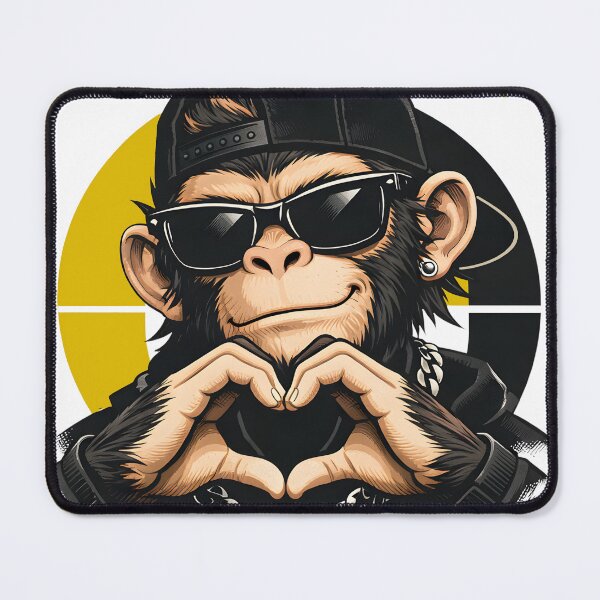 Item preview, W Rizz No Cap Cool Monkey Mascot Streetwear - Funny Gen Z Slang Heart Gesture Ape Sunglasses - Aesthetic Hypebeast Urban Style Graphic for T-Shirts, Stickers and Hoodies designed and sold by Vivaan Studio.