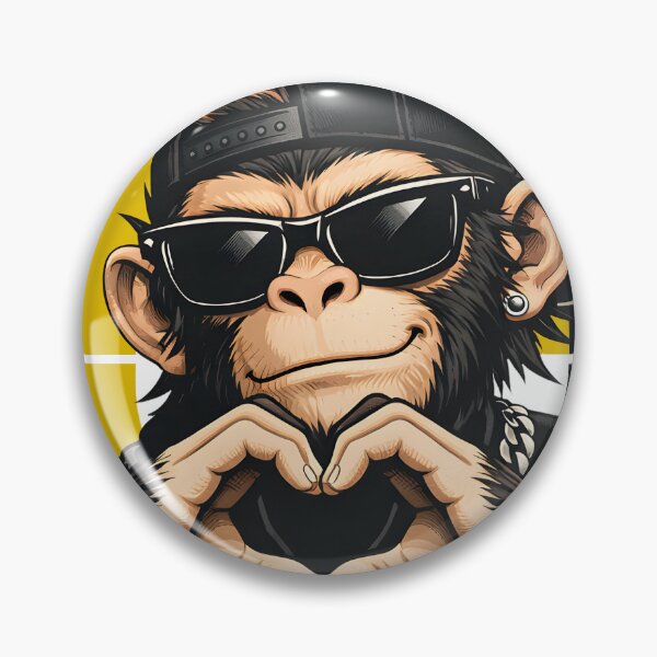 Item preview, W Rizz No Cap Cool Monkey Mascot Streetwear - Funny Gen Z Slang Heart Gesture Ape Sunglasses - Aesthetic Hypebeast Urban Style Graphic for T-Shirts, Stickers and Hoodies designed and sold by Vivaan Studio.