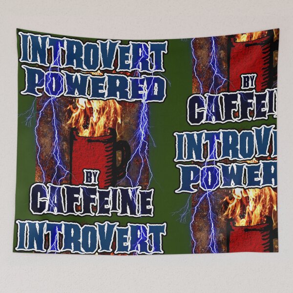 Item preview, Introvert Powered by Caffeine – Funny Coffee Introvert Design designed and sold by AreKreative.