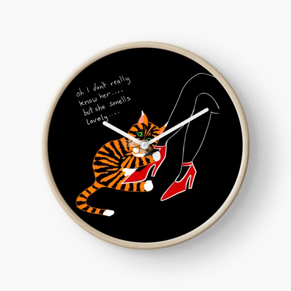 POLITOCAT and Red Shoes Lady Funny Cat Cartoon Clock
