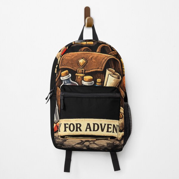 Item preview, Ready For Adventure – Fantasy RPG Gamer Loot Backpack Design designed and sold by Ana Gómez.