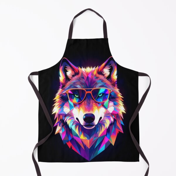 Item preview, Neon Geometric Wolf with Sunglasses – Cyberpunk Polygon Animal Art designed and sold by AnimalAirtistry.
