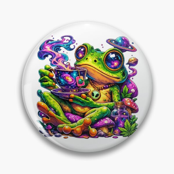 Item preview, Alien frog drinking cosmic tea designed and sold by FroggyOnly.