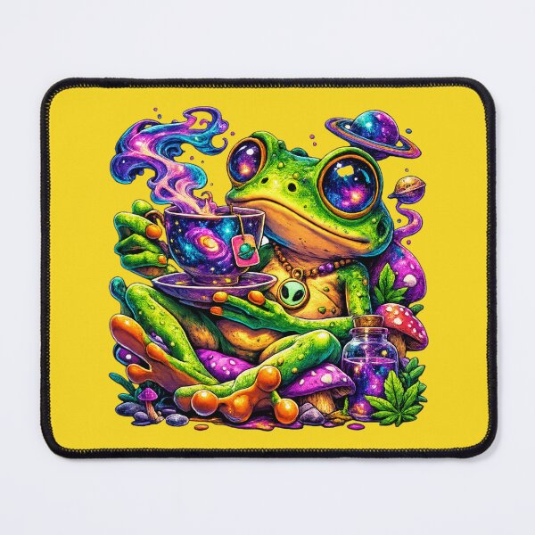Item preview, Alien frog drinking cosmic tea designed and sold by FroggyOnly.