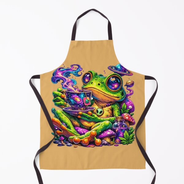 Item preview, Alien frog drinking cosmic tea designed and sold by FroggyOnly.