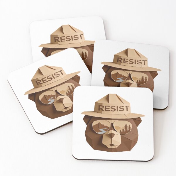 Item preview, Low Poly Bear Resist Protect Our National Parks Freedom Anti Fascist Ranger designed and sold by SkeletonsDanger.