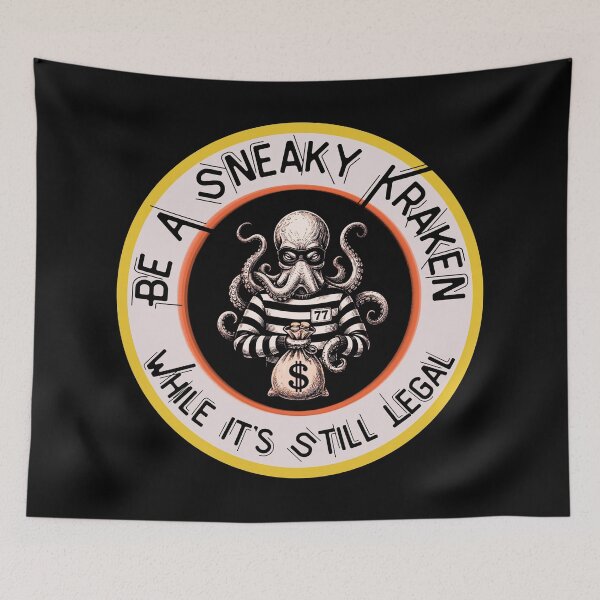Item preview, Sneaky Kraken Thief - Funny Sarcastic Nautical Illustration designed and sold by M.Store.