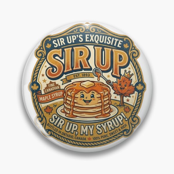 Item preview, Sir Up's Exquisite Maple Syrup - Funny Food Pun Vintage Label designed and sold by Wear Sculpt.