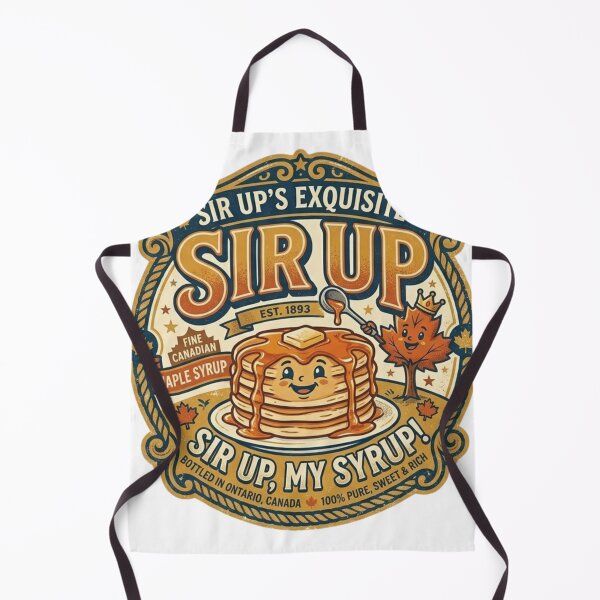 Item preview, Sir Up's Exquisite Maple Syrup - Funny Food Pun Vintage Label designed and sold by Wear Sculpt.