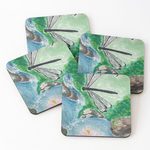 Item preview, Dragonfly waterfall  designed and sold by Uniquelytiki.