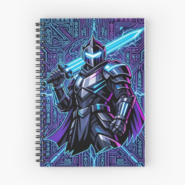Item preview, Cyberpunk Knight with Neon Sword | Futuristic Tech Armor Warrior designed and sold by WittyWear Designs.