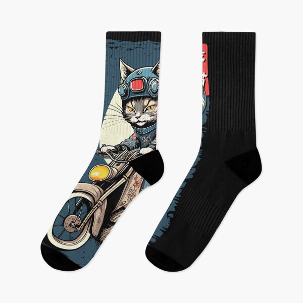 Item preview,  Japanese Samurai Cat On Motorcycle Kawaii Ninja Cat designed and sold by boniker.