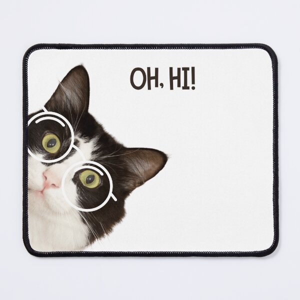 Item preview, Sneaky Cat, Oh, Hi! Funny Peeking Cat with Glasses designed and sold by Tamer ⭐⭐⭐⭐⭐.