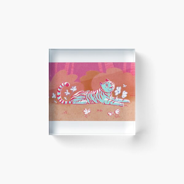 Item preview, Psychedelic Tiger in a Flower Field designed and sold by ChiaraAless.