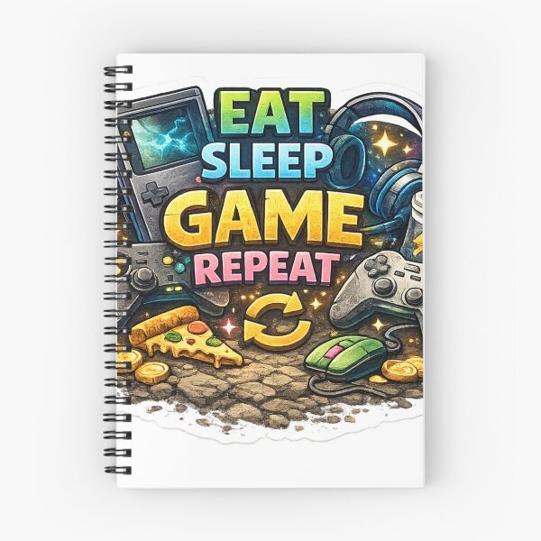 Item preview, Eat Sleep Game Repeat – Colorful Gamer Lifestyle Gaming Design designed and sold by Ana Gómez.