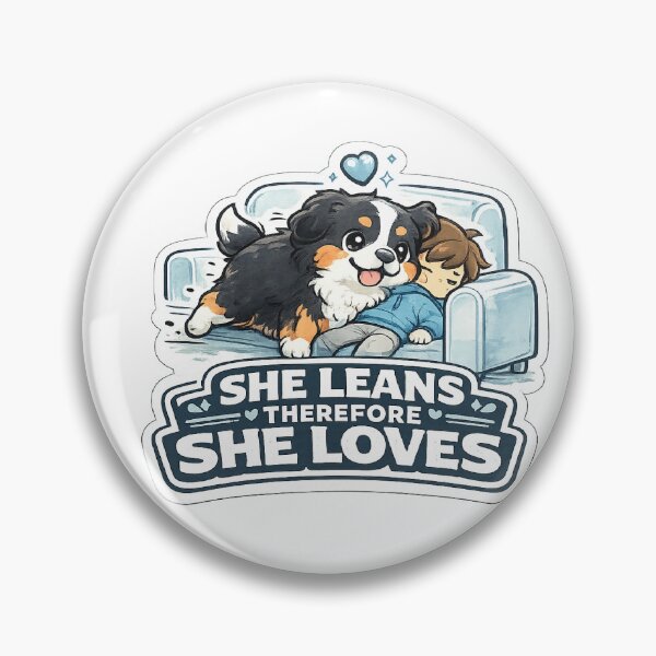 Item preview, She Leans Therefore She Loves Bernese Mountain Dog Mom Shirt Funny Berner Dog Mom Gift designed and sold by PawMuse Studio.