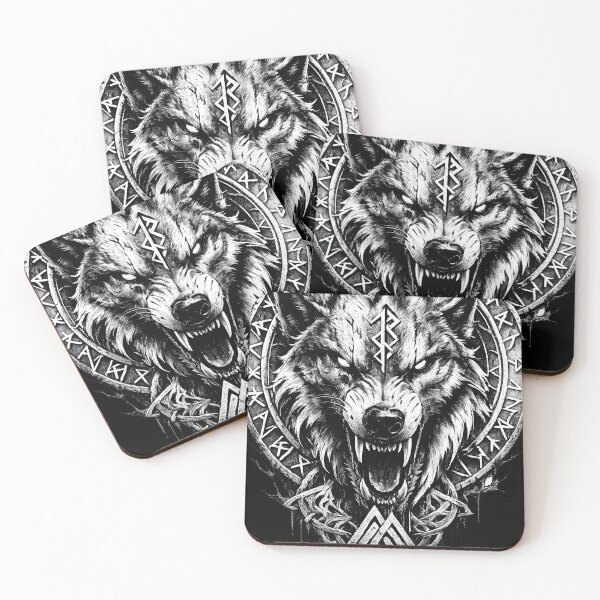 Item preview, Viking Wolf Fenrir – Nordic Rune Circle Symbol designed and sold by Runes & Embers .