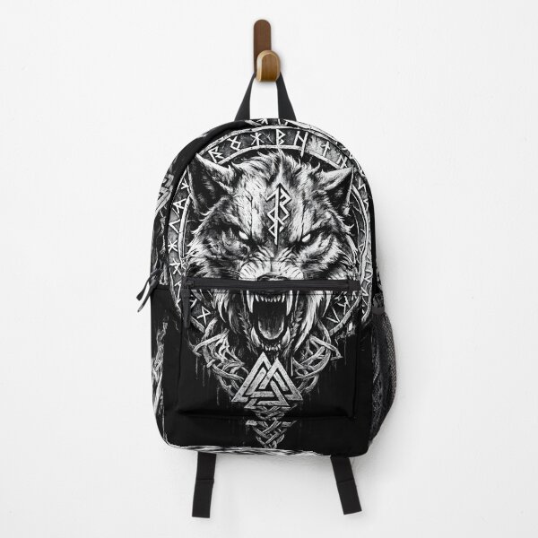 Item preview, Viking Wolf Fenrir – Nordic Rune Circle Symbol designed and sold by Runes & Embers .