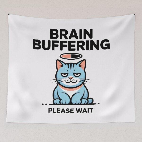 Item preview, Brain Buffering Sarcastic Cat Loading designed and sold by SplashTastic.