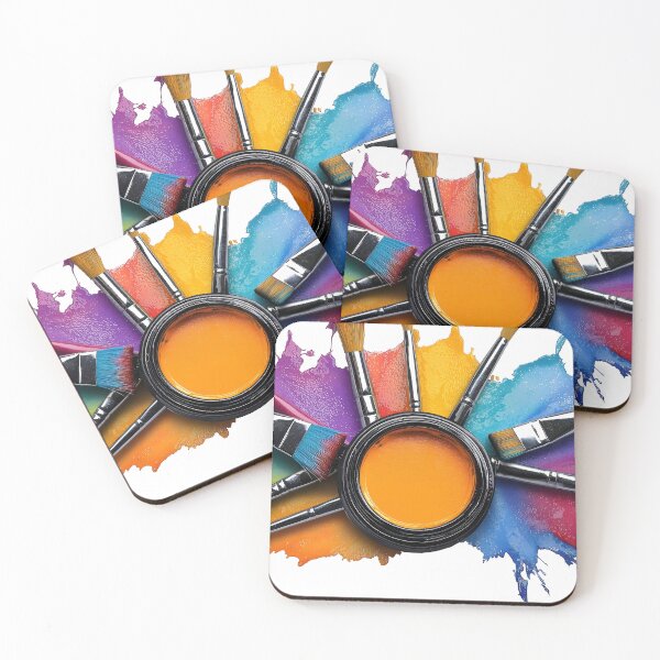 Item preview, Colorful Paint Splash With Brushes designed and sold by Angellacelin.