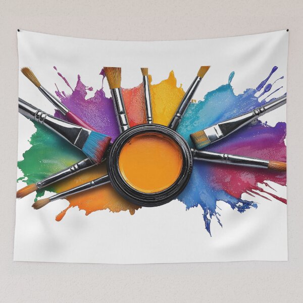 Item preview, Colorful Paint Splash With Brushes designed and sold by Angellacelin.