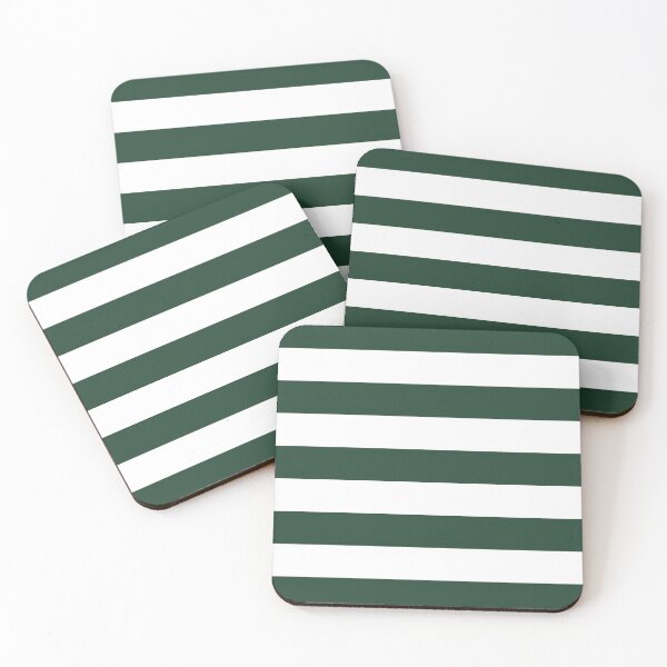 Item preview, Striped White And Forest Green Pattern designed and sold by pattern-archive.