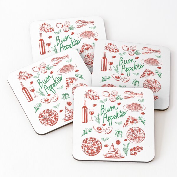 Item preview, Buon Appetito Italian Food Doodles Illustration designed and sold by MaiZephyr.