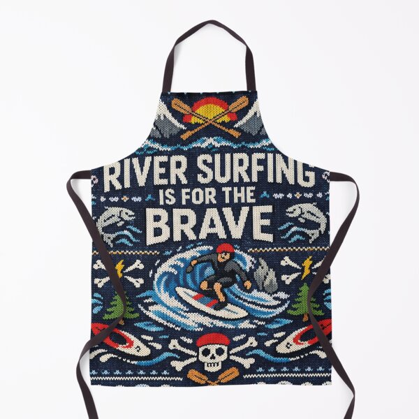 Item preview, River Surfing Is For The Brave Courage Saying Knitting Pattern designed and sold by Mauswohn.