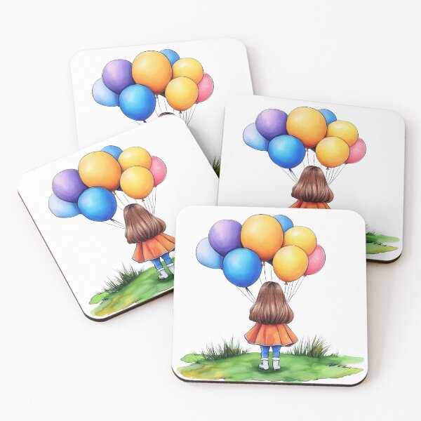 Item preview, Colorful Balloon Cute Girl Dreamy Art designed and sold by Angellacelin.