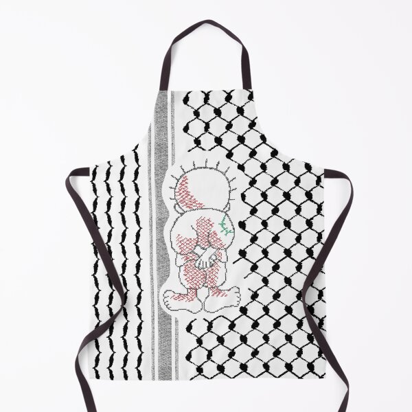 Item preview, Palestinian Handalah Tatreez Embroidery Palestine Freedom Kufiya Keffiyeh Pattern - blk designed and sold by Hurriyyatee.