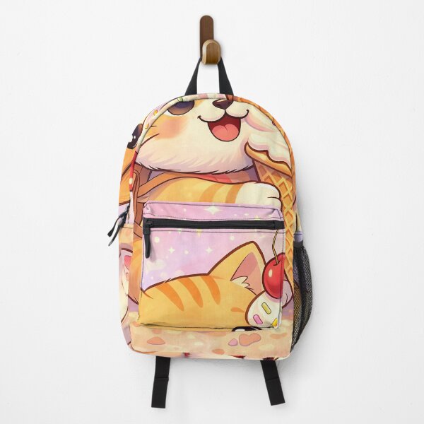 Item preview, Cute Cat and Dog Sharing Giant Ice Cream | Kawaii Sweet Treat Animal Illustration designed and sold by Furfolkz.
