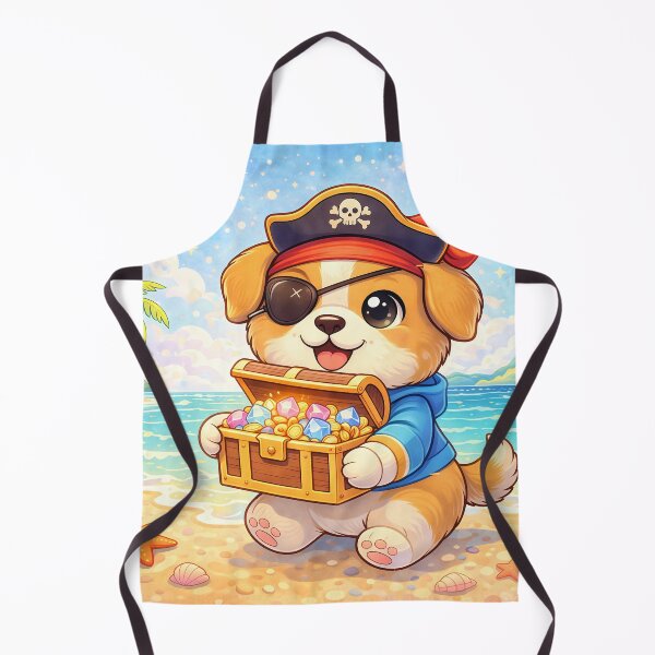 Item preview, Cute Pirate Puppy with Treasure Chest | Kawaii Dog Adventure Cartoon Illustration designed and sold by Furfolkz.