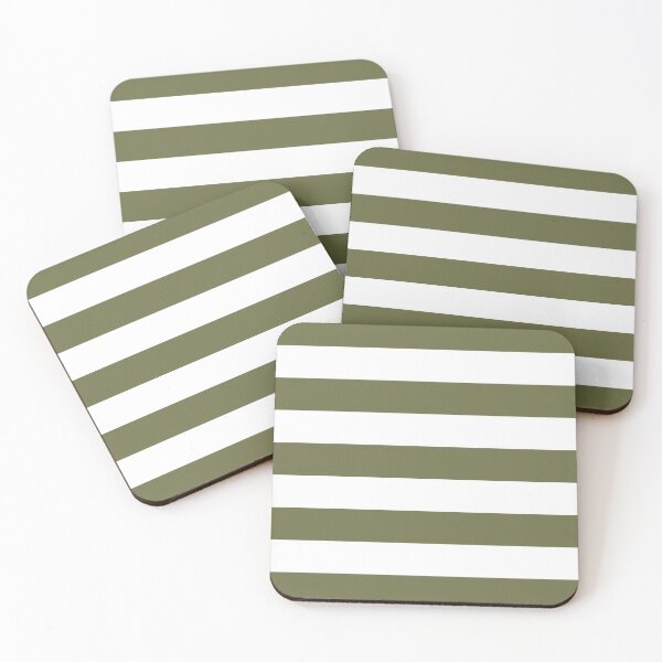 Item preview, Striped White And Olive Pattern designed and sold by pattern-archive.